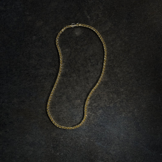 GLD X Bloody Osiris Iced Canary 5mm Diamond Tennis Chain in Yellow Gold Vermeil