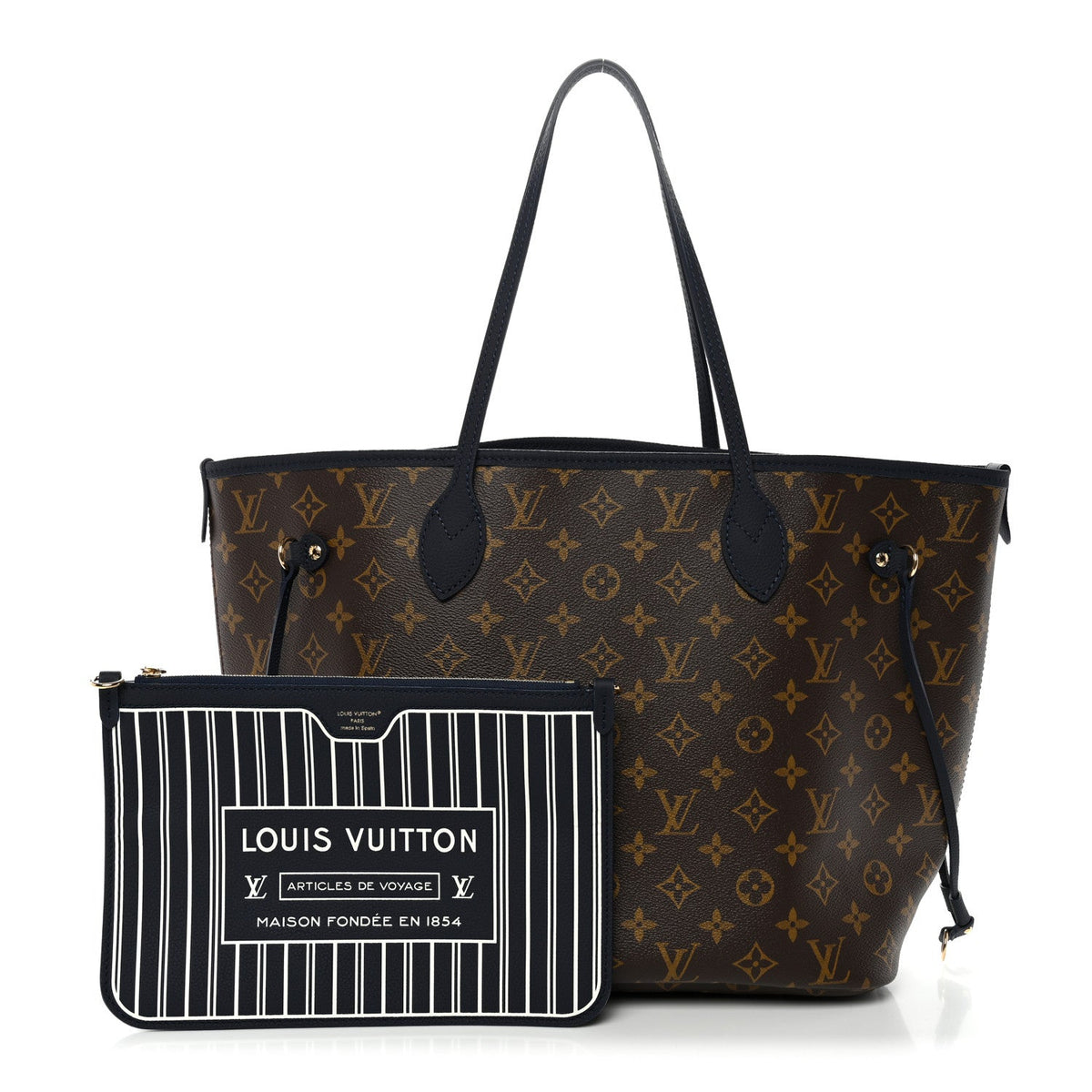 Monogram Calfskin Neo Neverfull Inside Out MM Navy