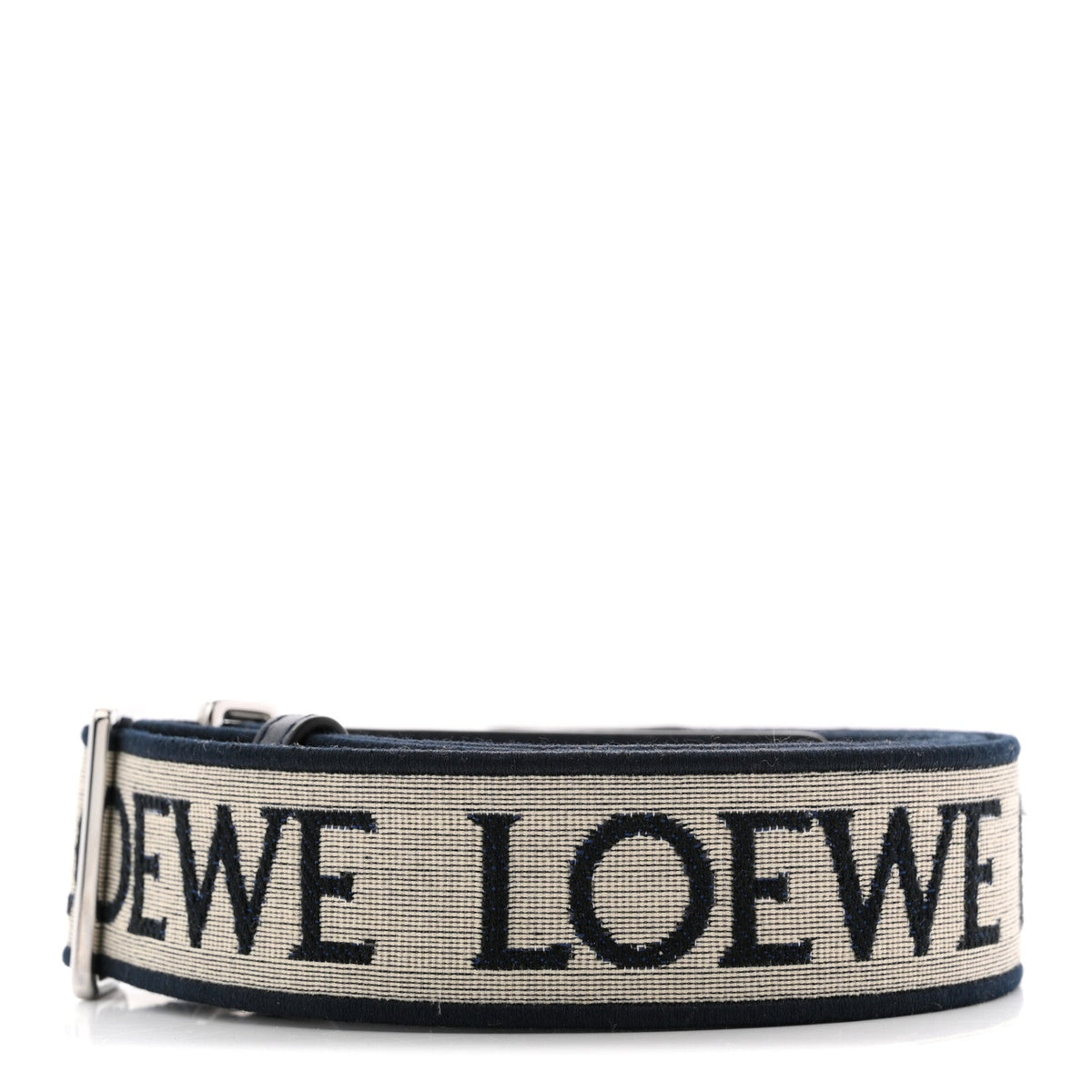Calfskin Jacquard Anagram Strap Navy Black