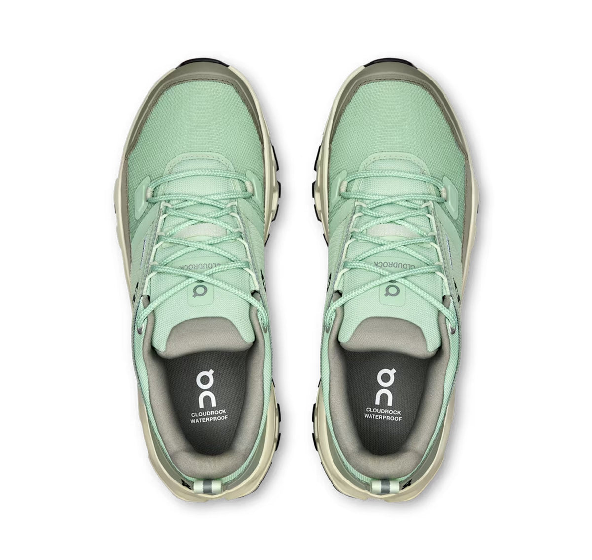 ON Women's Cloudrock Low Waterproof Mineral/Aloe
