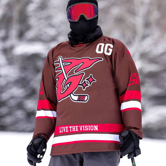 GLD Brown and Red Hockey Jersey