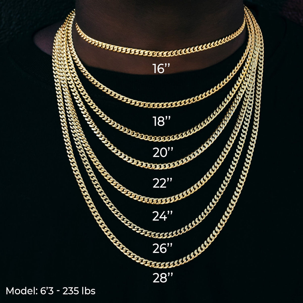Paper Clip Chain in Yellow Gold - 5mm