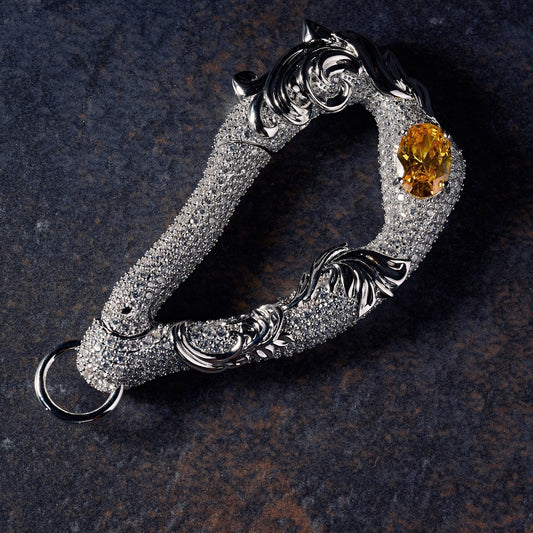 GLD X Bloody Osiris Iced Carabiner in White Gold