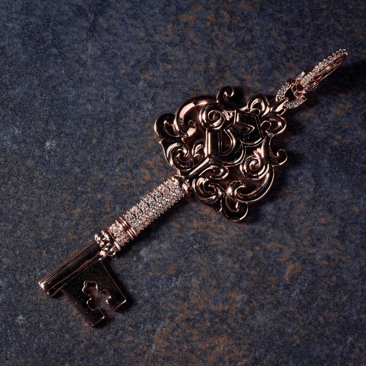 GLD X Bloody Osiris Moissanite Key Clip On in Rose Gold Vermeil