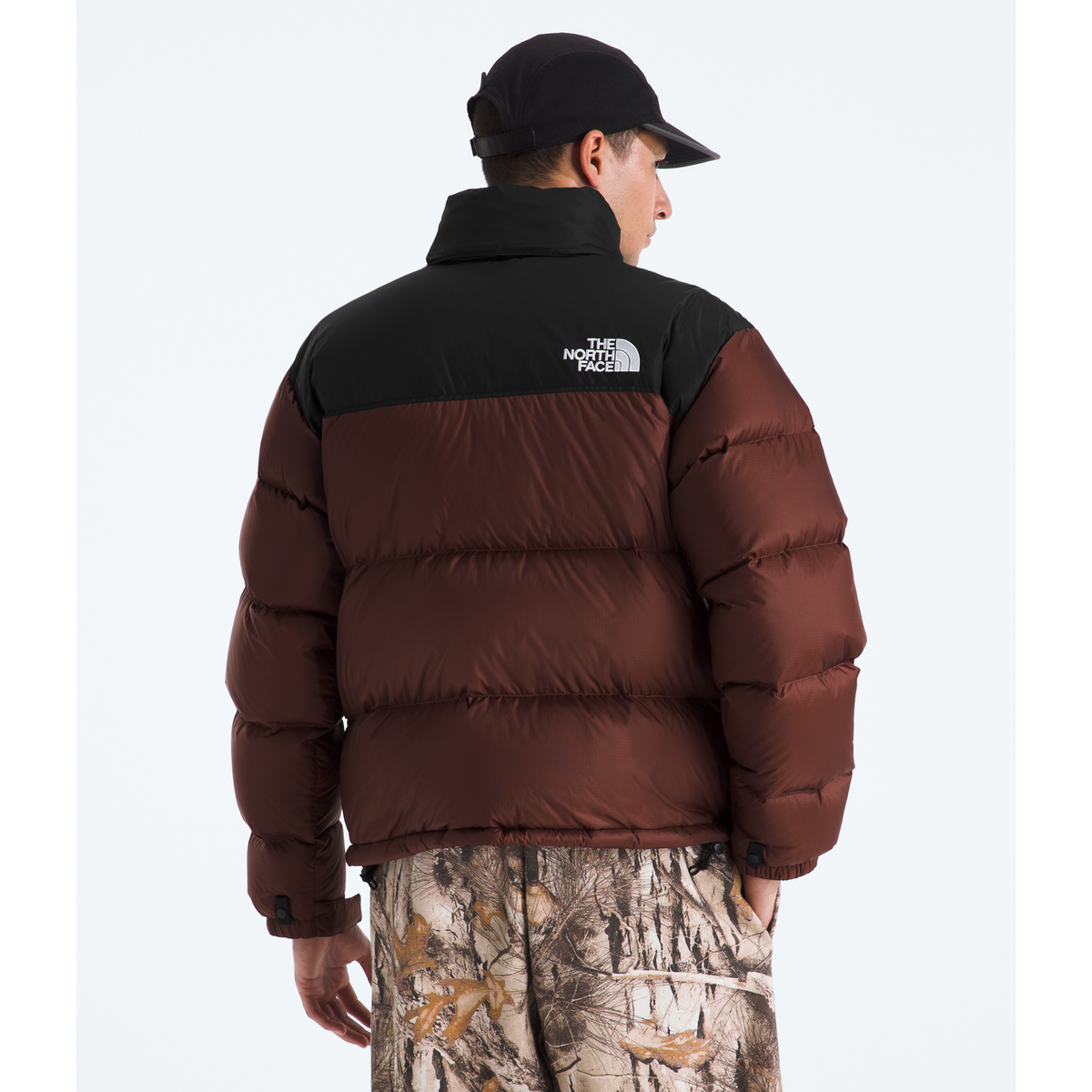 The North Face Men 996 Retro Nuptse Jacket in Ember Soil/TNF Black