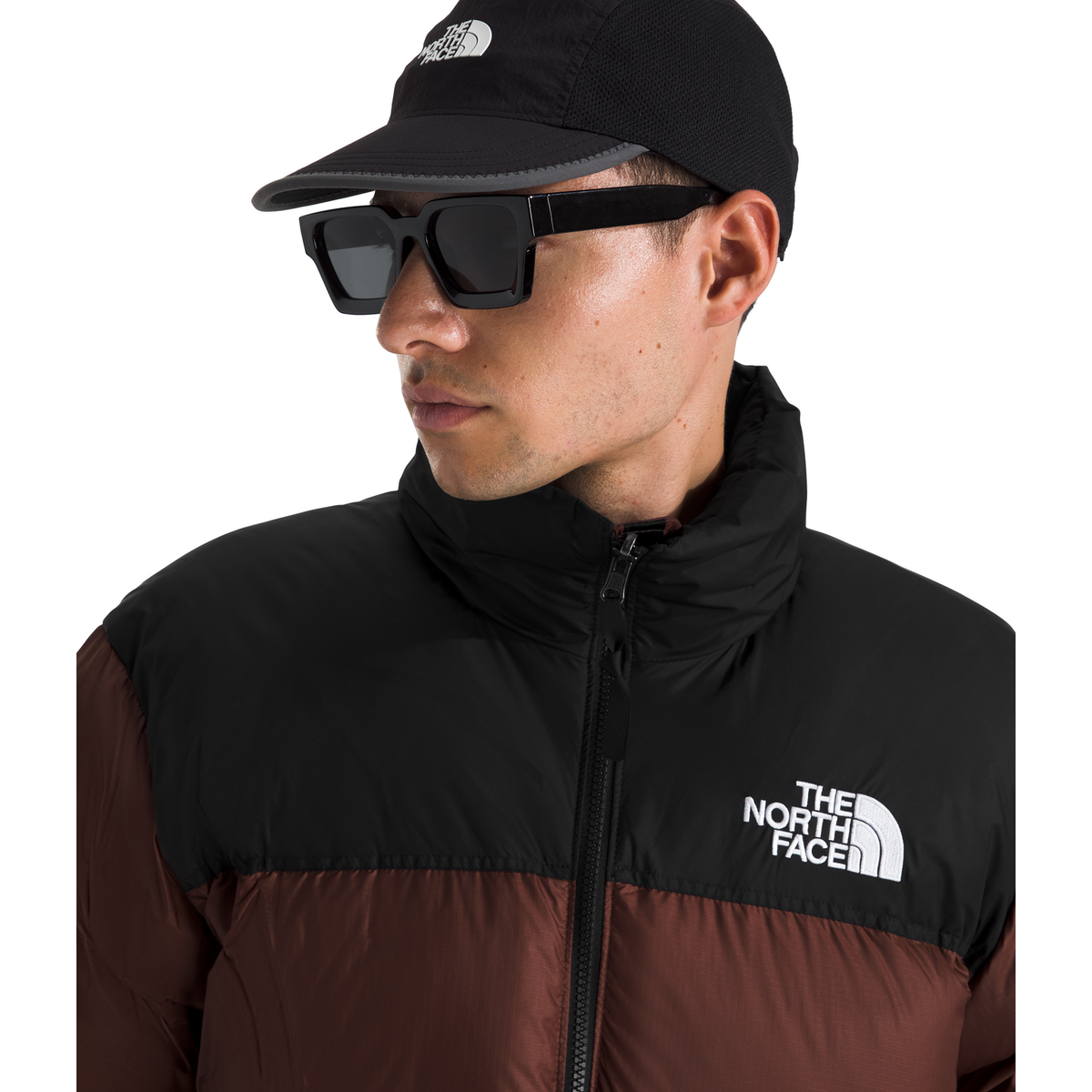 The North Face Men 996 Retro Nuptse Jacket in Ember Soil/TNF Black