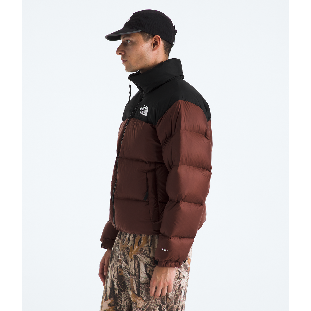 The North Face Men 996 Retro Nuptse Jacket in Ember Soil/TNF Black