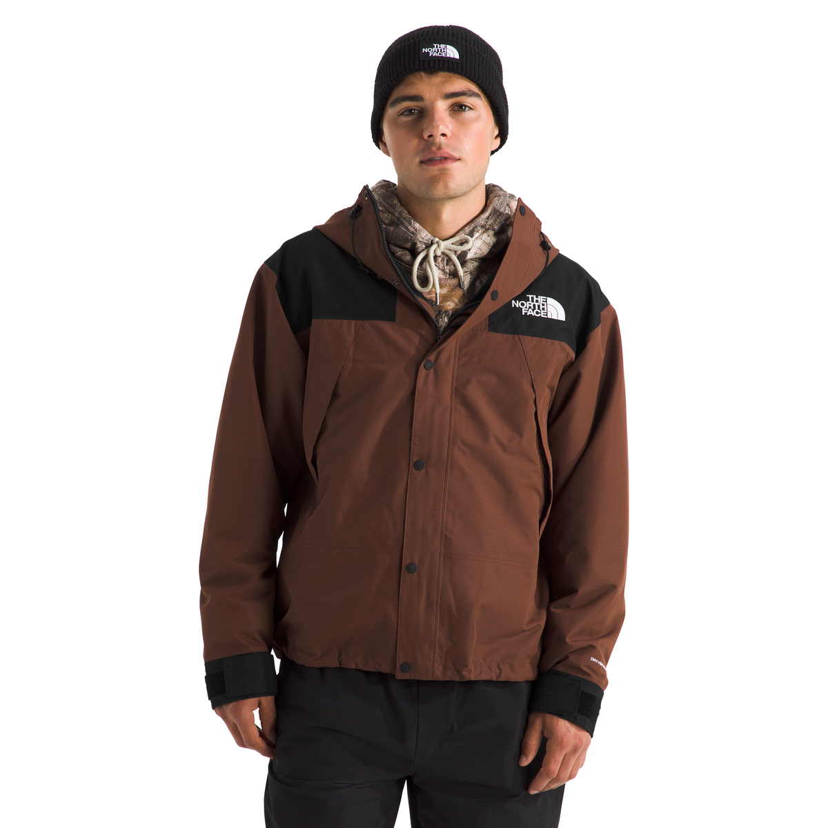 The North Face Men's DRYVENT  Mountain Jacket in Ember Soil/TNF Black