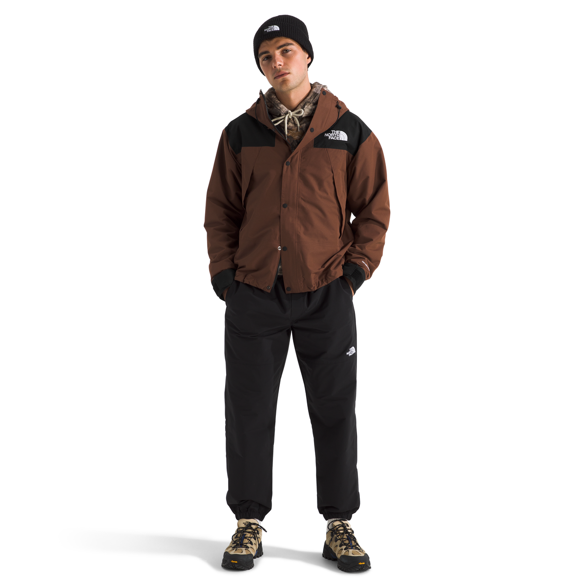 The North Face Men's DRYVENT  Mountain Jacket in Ember Soil/TNF Black