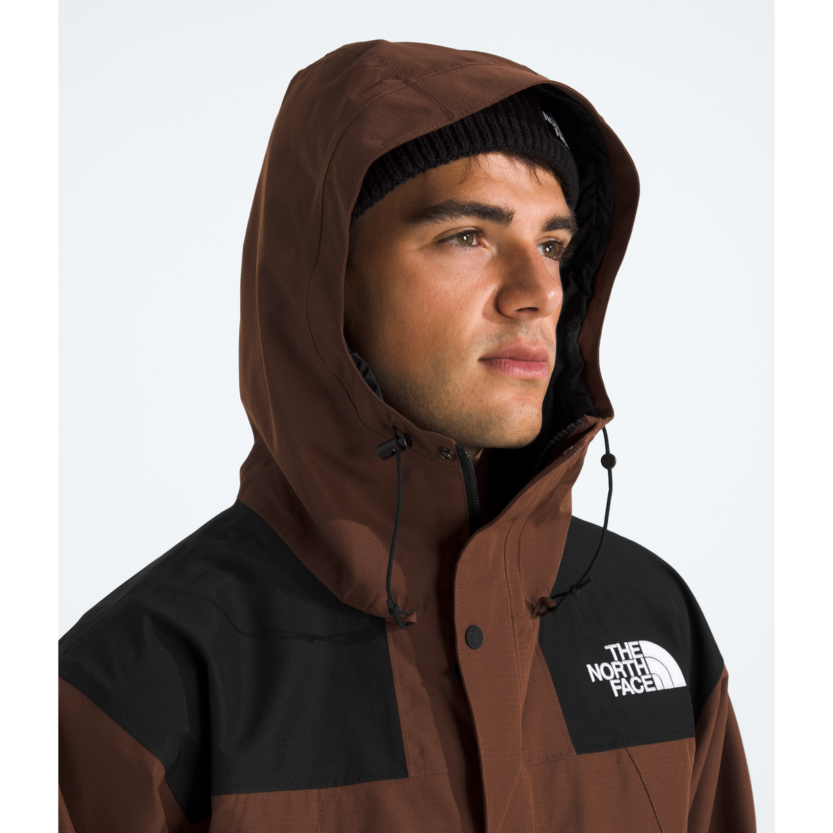 The North Face Men's DRYVENT  Mountain Jacket in Ember Soil/TNF Black