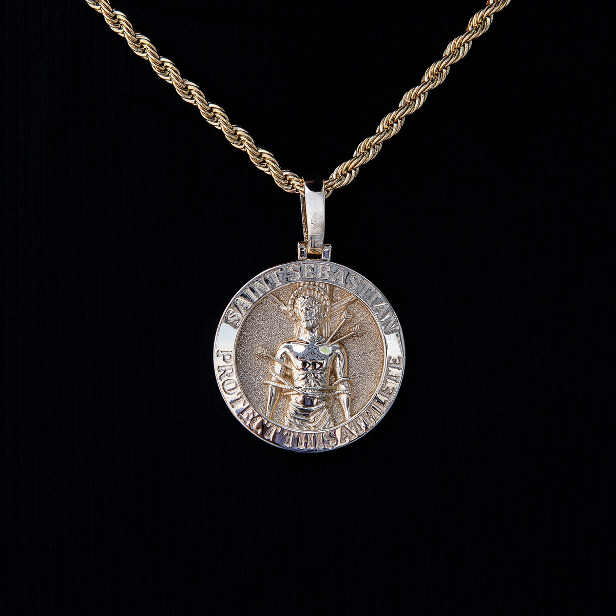Athletes Guardian Pendant in Yellow Gold