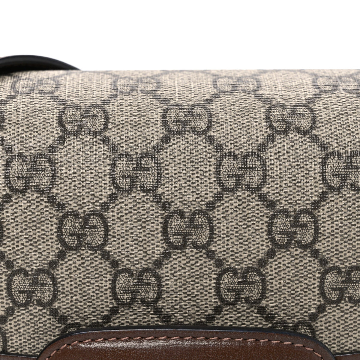 GG Supreme Monogram Horsebit 1955 Shoulder Bag Beige Brown Sugar