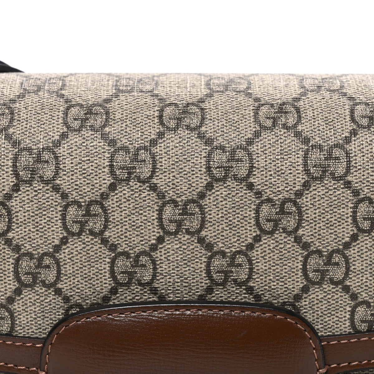 GG Supreme Monogram Horsebit 1955 Shoulder Bag Beige Brown Sugar